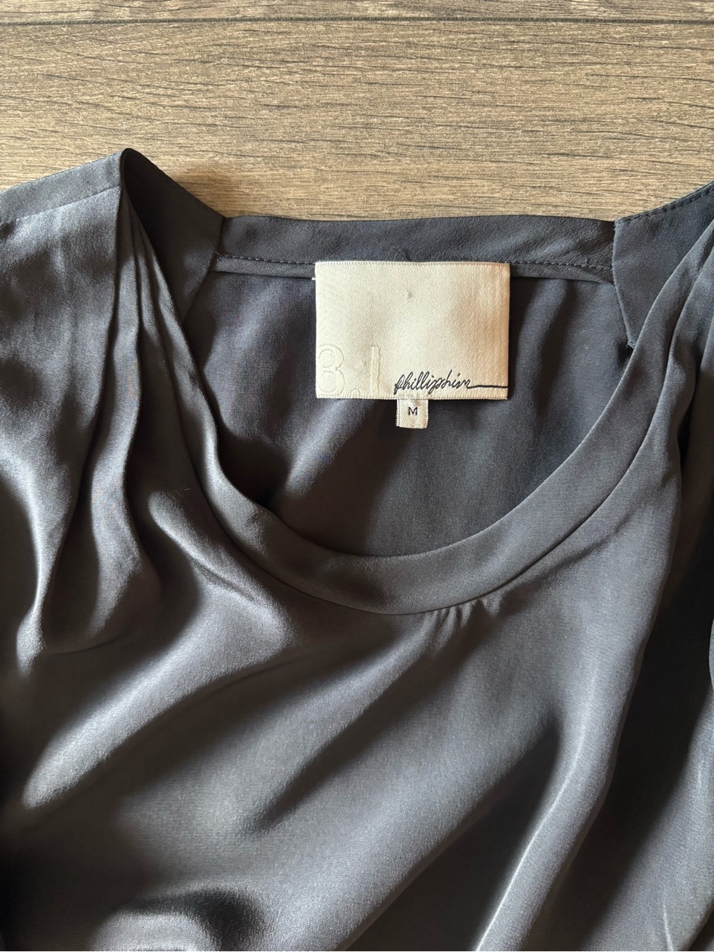 3.1 Phillip Lim Dress Sequin Panel Silk Sz M Gunmetal Grey Cocktail - Picture 4 of 8